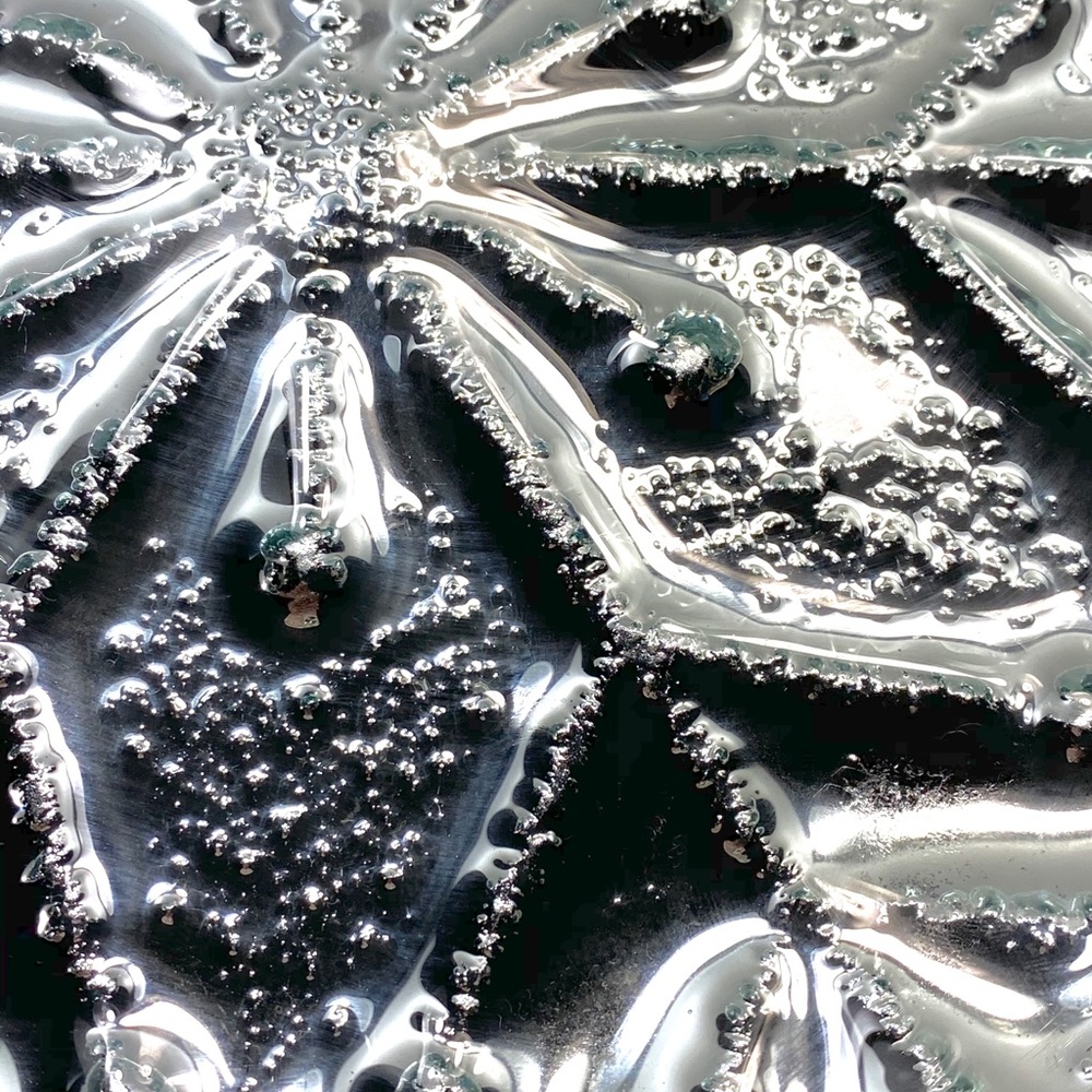 Glass Snowflake Winter Christmas Silver Plate Serving Dish - Picture 3 of 3